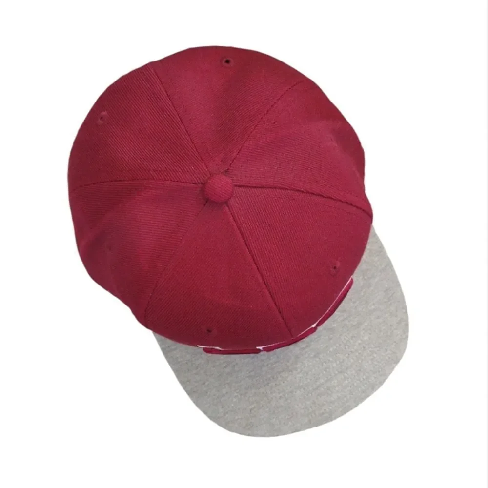 LRG Lifted Research Group Maroon Grey Wool Blend Snapback Hat NWOT